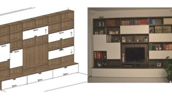 Rendering e foto reale libreria componibile Extend